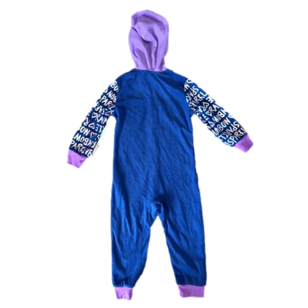 New Girl's Rainbow‎ High One Piece Zip Up Sleeper Pajamas size XS 4/5